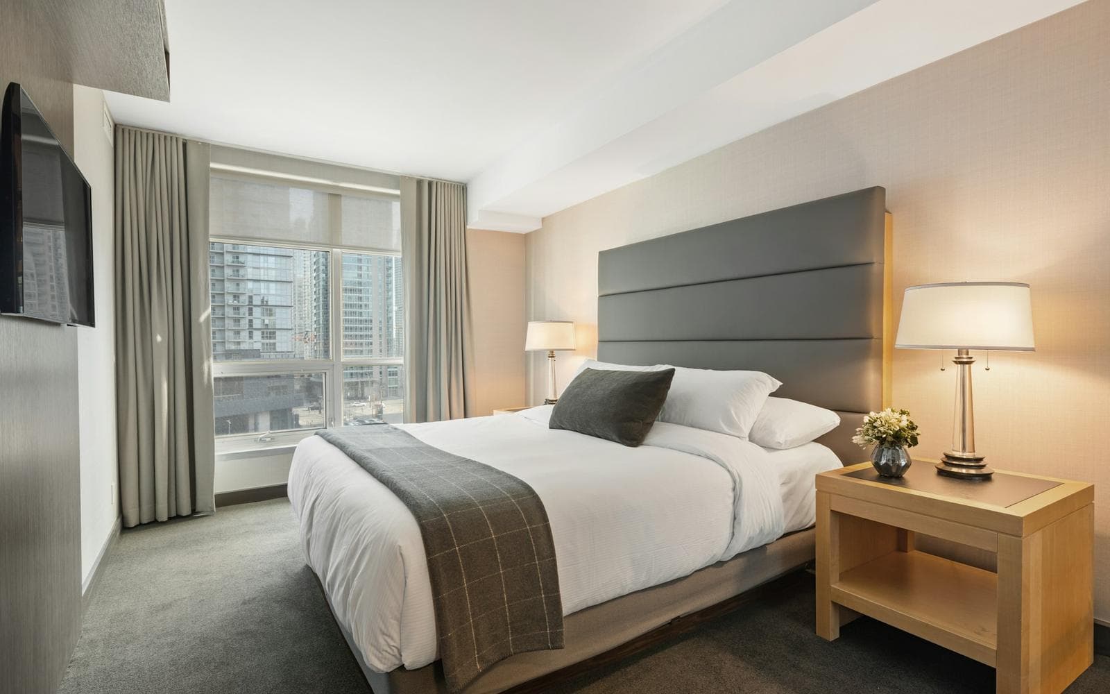 A standard hotel room near the airport